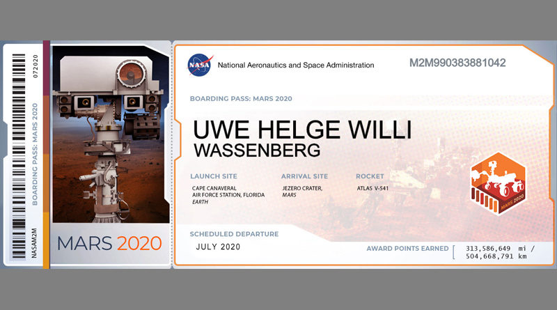 Dein Name auf dem Mars - Aktion der NASA