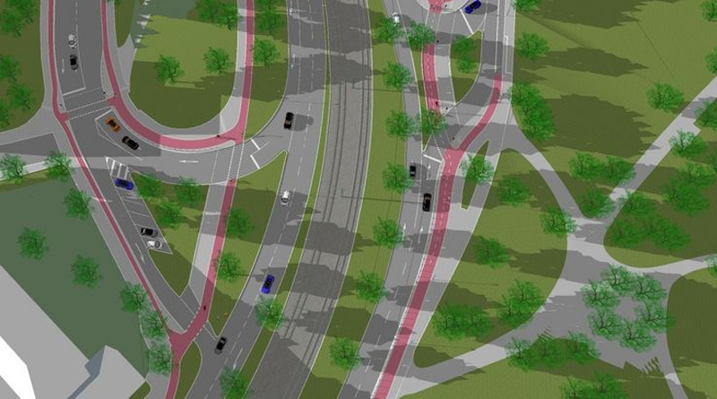 Radverkehrsanlagen Hofgartenrampe - Oederallee werden ausgebaut